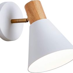 White Adjustable Bedside Wall Lamp/Sconce for Industrial Bedroom, Bathroom, etc.