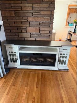 TV stand with fireplace