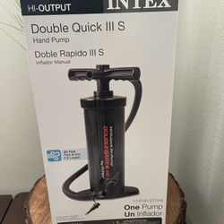 Intex Double Quick III S Hand Air Pump, Black, 14.5" Height
