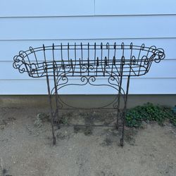 Antique Iron Planter Plant Holder Garden Rust