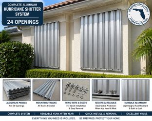 Miami-Dade Approved Aluminum Hurricane Shutters – Complete System – 24 Openings – $2,500 OBO