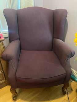Purple Upholstered Wingback Armchair