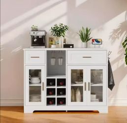 Sideboardy Buffet Cabinet with Storage Buffet Table Wine Racks Glass