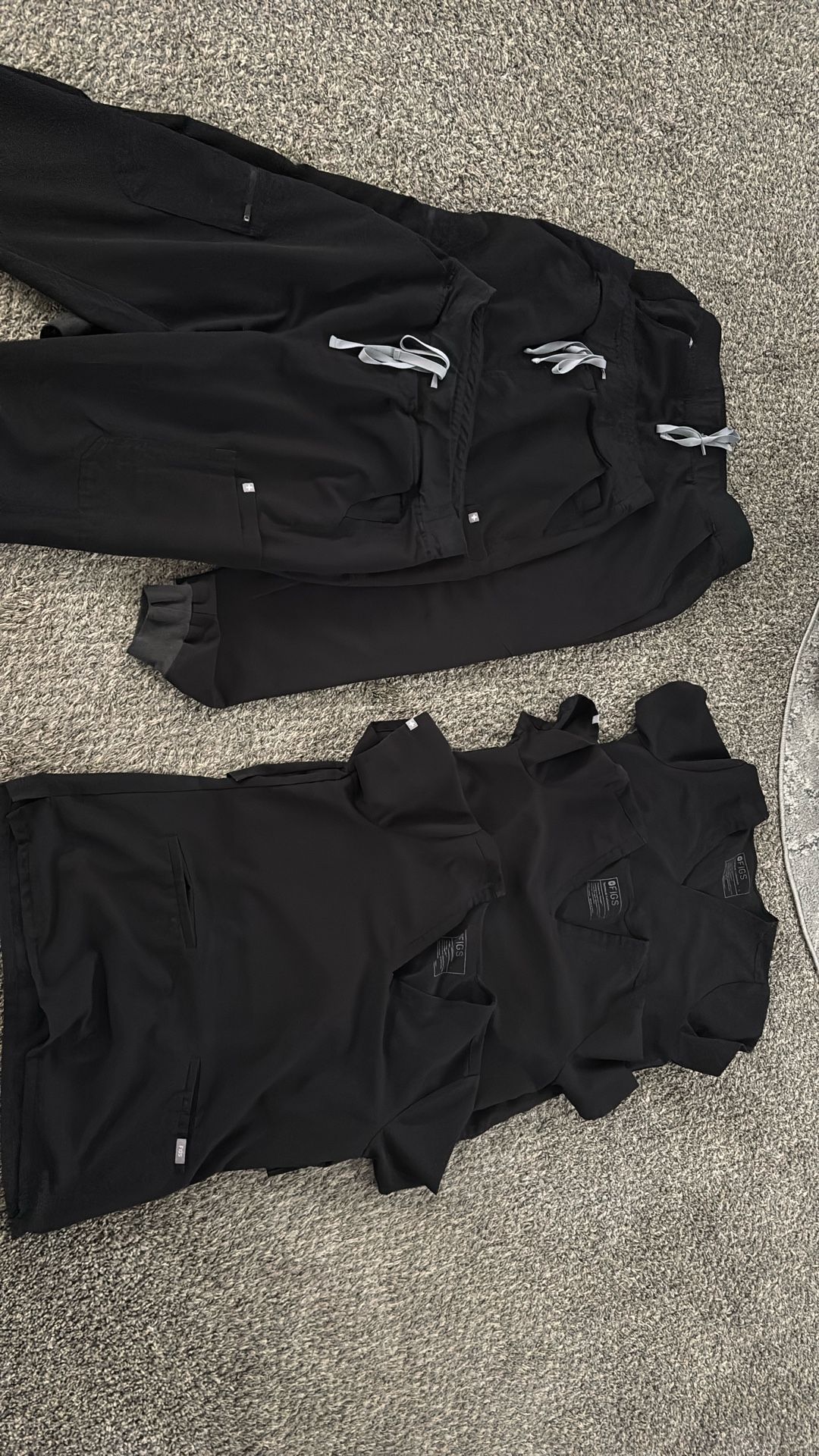 Black Scrubs -Figs 3 Sets