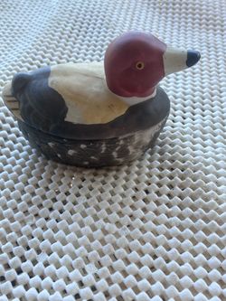 Vintage Ceramic Hand Painted Duck Candle Never Lit