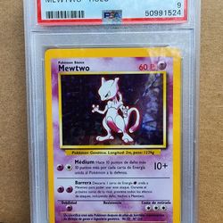 1999 Pokemon Mewtwo PSA 9 Spanish VARIANT 