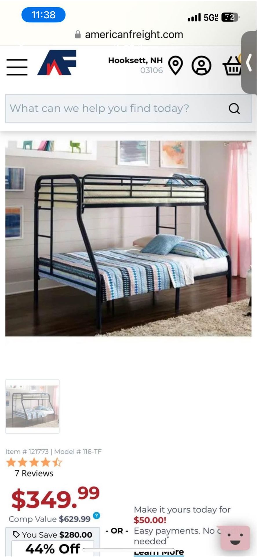 Metal Twin Over Full Bunkbed