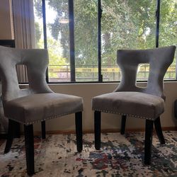 Grey suede chairs for kitchen or living room !