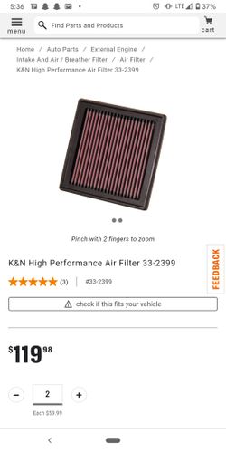 Air filters infinity / altima
