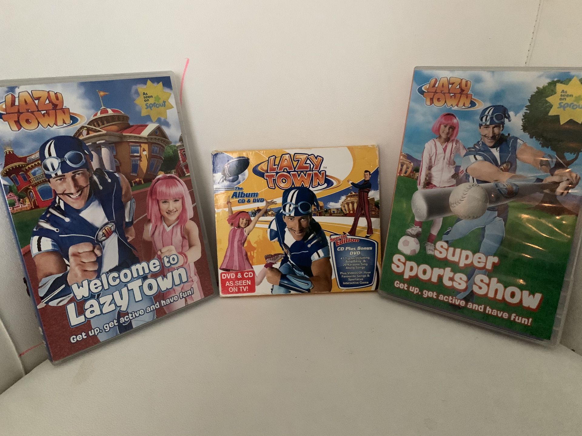 Lazy town DVDs and CDs