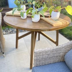 42" Clarksburg Cross Leg Wood Dining Table Round Brown