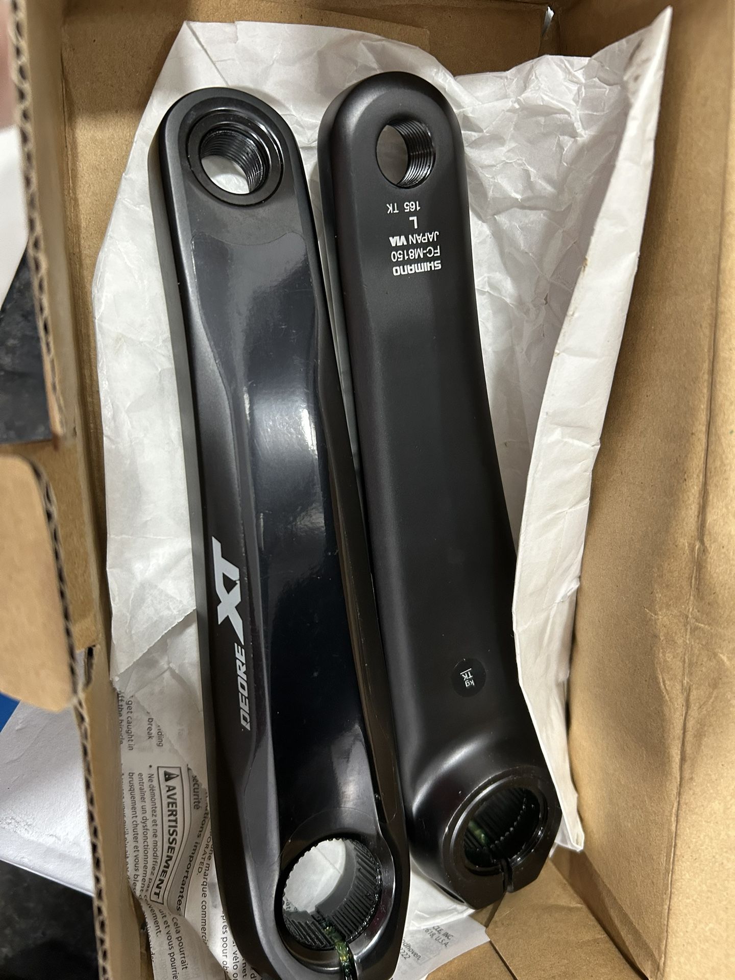 SHIMANO Deore XT Hollowtech E-MTB Crank Arm Set - FC-M8150, 165MM, W/O ...