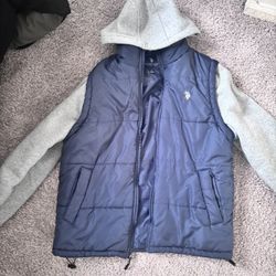 Polo Navy Zip Up Vest Hoodie