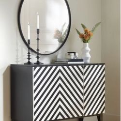 Brand New 55 Downing Street Mason 47 1/4" Wide Black and White 3-Door Console Table