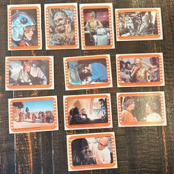 Vintage 1977 Topps Star Wars Sticker Cards – Orange Filmstrip Series - lot of 11