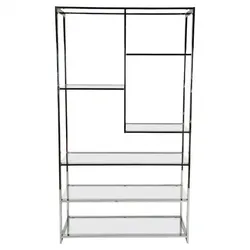 2 Mid-Century Modern Chrome & Glass Etageres Shelf by Milo Baughman