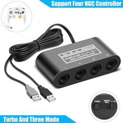 Gamecube Adapter for Nintendo Switch Gamecube Controller Adapter and WII U and PC, Super Smash Bros Gamecube Controller Adapter. Support Turbo and Vib
