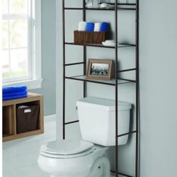 Metal Over Toilet Shelves Stand Organizer Storage Size Length 22", Width 10", Height 65" New Condition