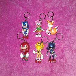 Sonic Keychain 6 Pieces
