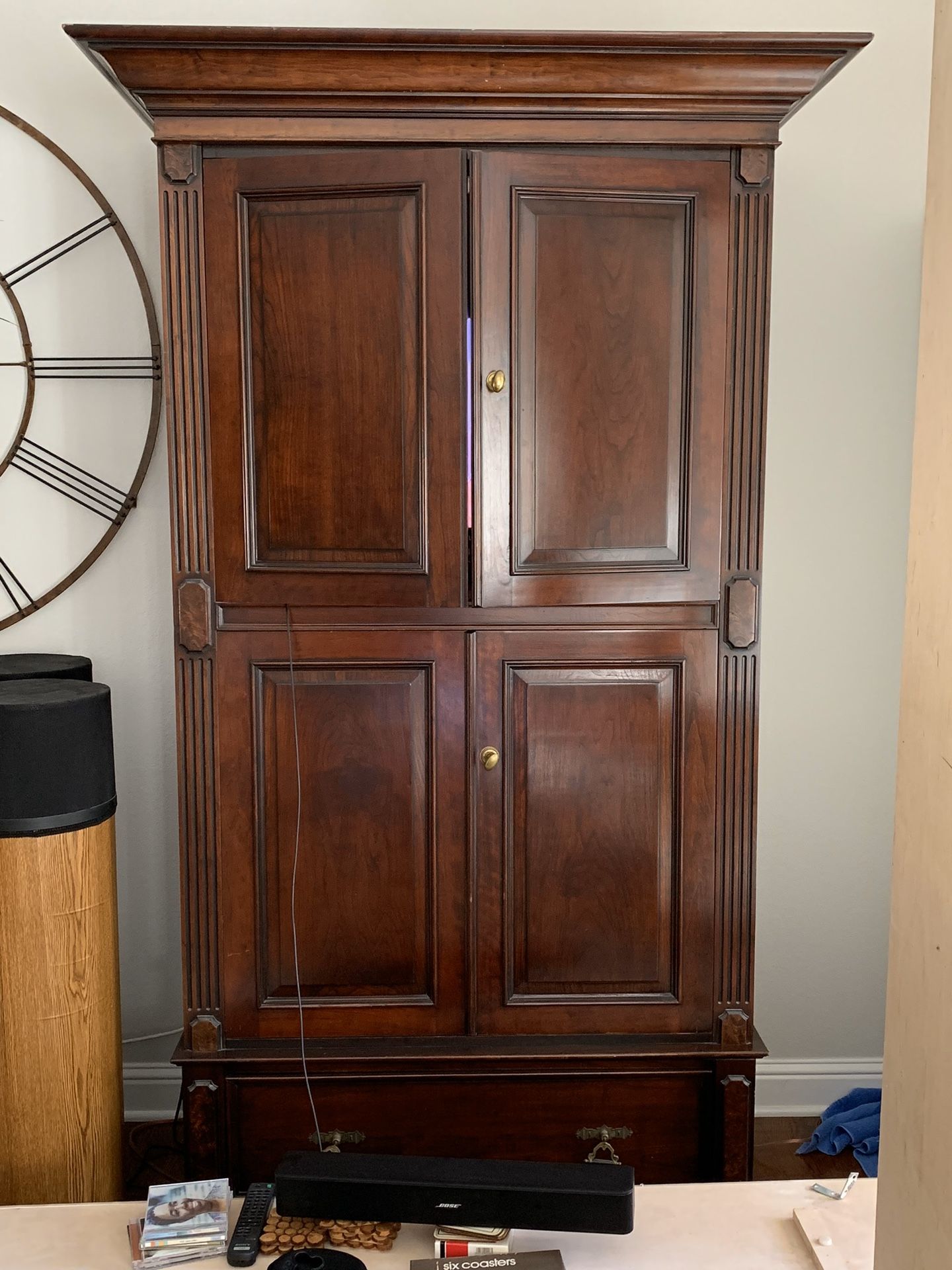 TV armoire, solid cherry. FREE