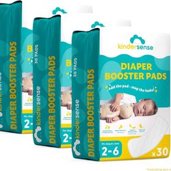 Diaper Booster Pads (90 Pack) - Disposable Doubler Pad Cloth Diaper Inserts to Add Absorption
