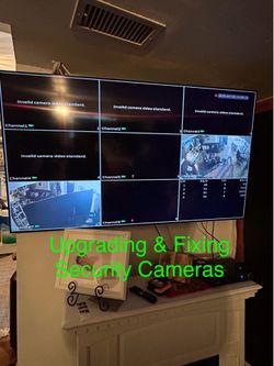 Security cameras, tv brackets,