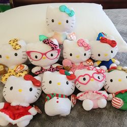 Lot Of Ty Hello Kitty 6"  Beanie Babies 
