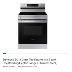 Samsung Glass Top Electric Range
