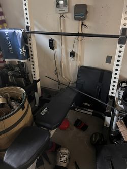 Bench Rack With Barbell (negotiable)