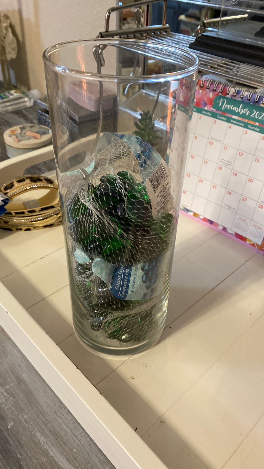 Vase and stones