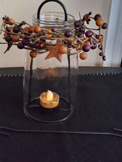 Mason jar candle holder