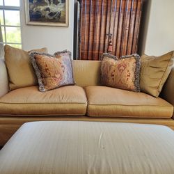 Elegant Silk Sofa(s), Made Of The Finest High Quality Wood Framing And Chantun Silk