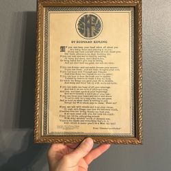 Antique framed poem by Rudyard Kipling