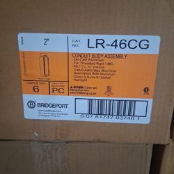 BRIDGEPORT Type LR "or" LL  Rigid Conduit Body with Cover and Gasket 2", Aluminum