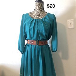 Teal Dress Med Sz In Jr