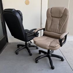 New In Box $55 Each Office Computer PU Leather Desk Chair Black Or Khaki Color Adjustable Height Furniture 