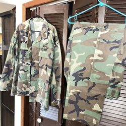 Military Camo Coat And Pants 