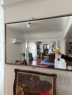 Pierce & Ward Large Rectangular Wall Mirror Gold Frame