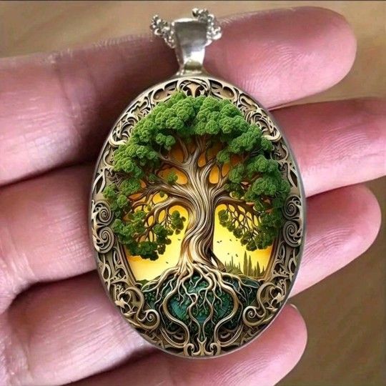 Elegant Tree of Life Stainless Steel Oval Pendant Necklace –  Nature Design