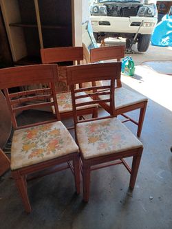 Vintage Mid Century Modern Solid Wood Chairs