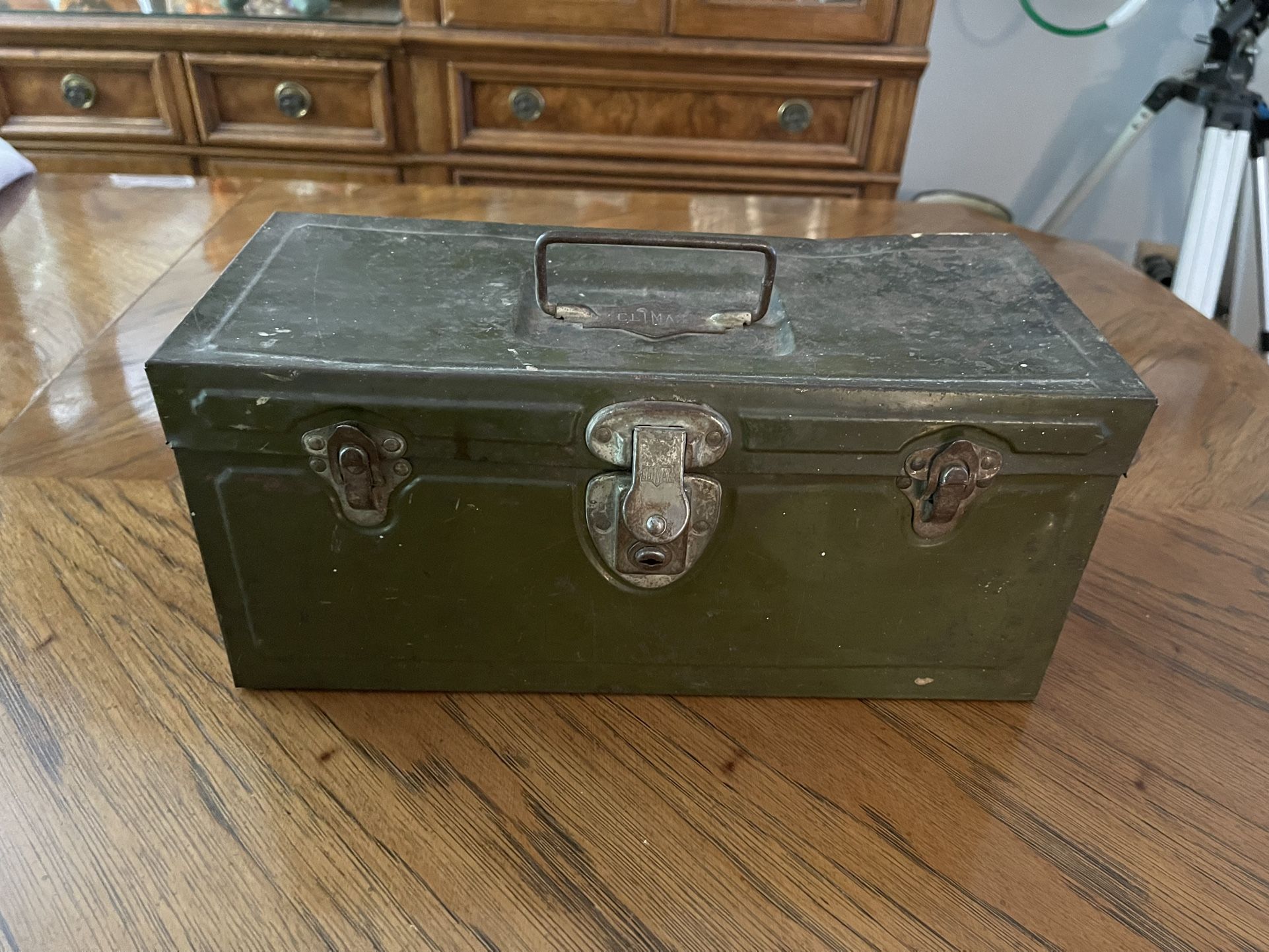 Vintage Mid Century Metal Tackle, Tool, or General Security Box by Hamilton Metal Products - Climax