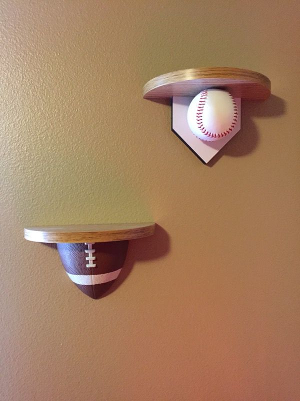 Boys baseball decor shelves