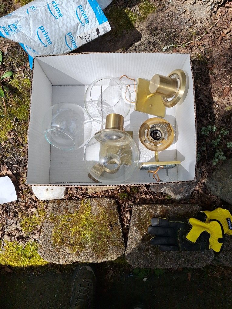 Retro 70s Light Fixtures, Old, All 3 For 50.00