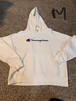 Champion Script Logo Pullover Hoodie White