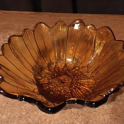 Vintage Indiana iridescent carnival glass sunflower