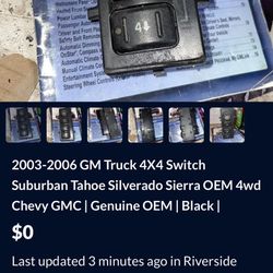 2003-2006 GM Truck 4X4 Switch Suburban Tahoe Silverado Sierra OEM 4wd Chevy GMC | Genuine OEM | Black