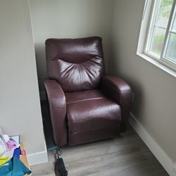 Dark Burgundy Leather Recliner