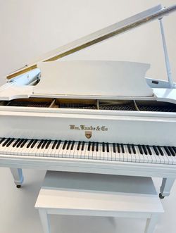 Wm. Knabe & Co. 6'3" Grand Piano (1975) with Bench – White Semi-Gloss, Refinished