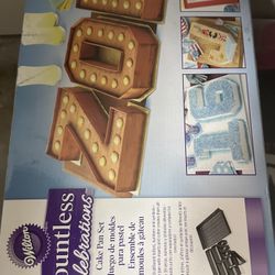 Two Wilton Letters & Numbers Cake Pan Sets 