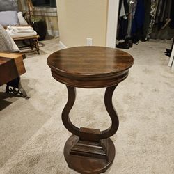 Small Walnut Wood Table, Stand